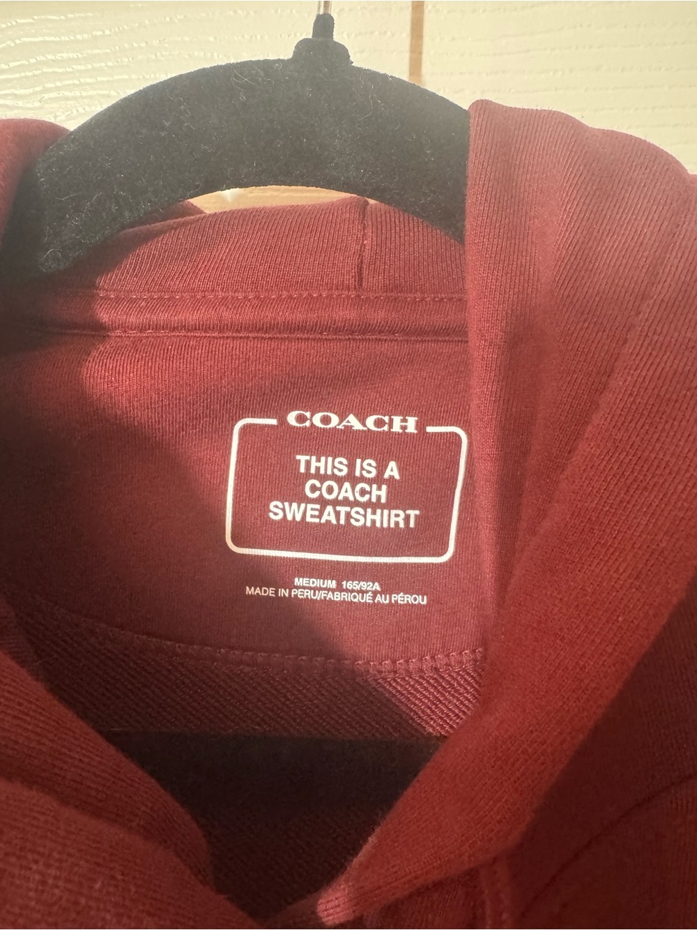 Coach jogger SET Burgundy Pullover Sweatshirt with White Logo Print - Picture 2 of 7